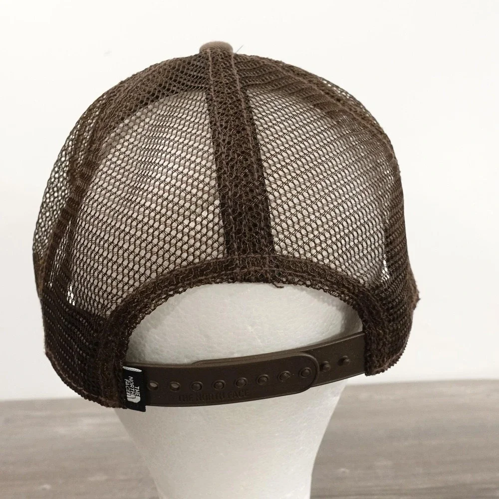 The North Face Hat Cap Trucker Snap Back One Size Brown Mesh Outdoor Mens TNF